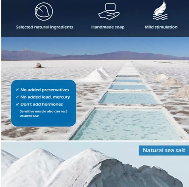 Samira Feste Bio Seife mit Meersalz & Ziegenmilch (100g)- Tiefenreinigende natürliche Handseife - Körperseife Stück Totes Meer Salz für Hände & Körper