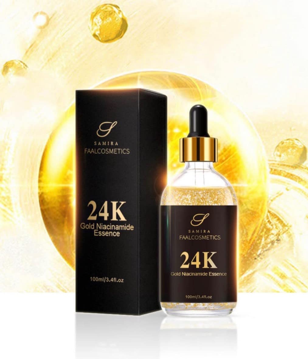 Hyaluron Serum Gesicht ,Skincare Anti Aging Serum mit 24K Echtgoldpartikel, Niacinamide Essence,Strahlender Glow 100ml