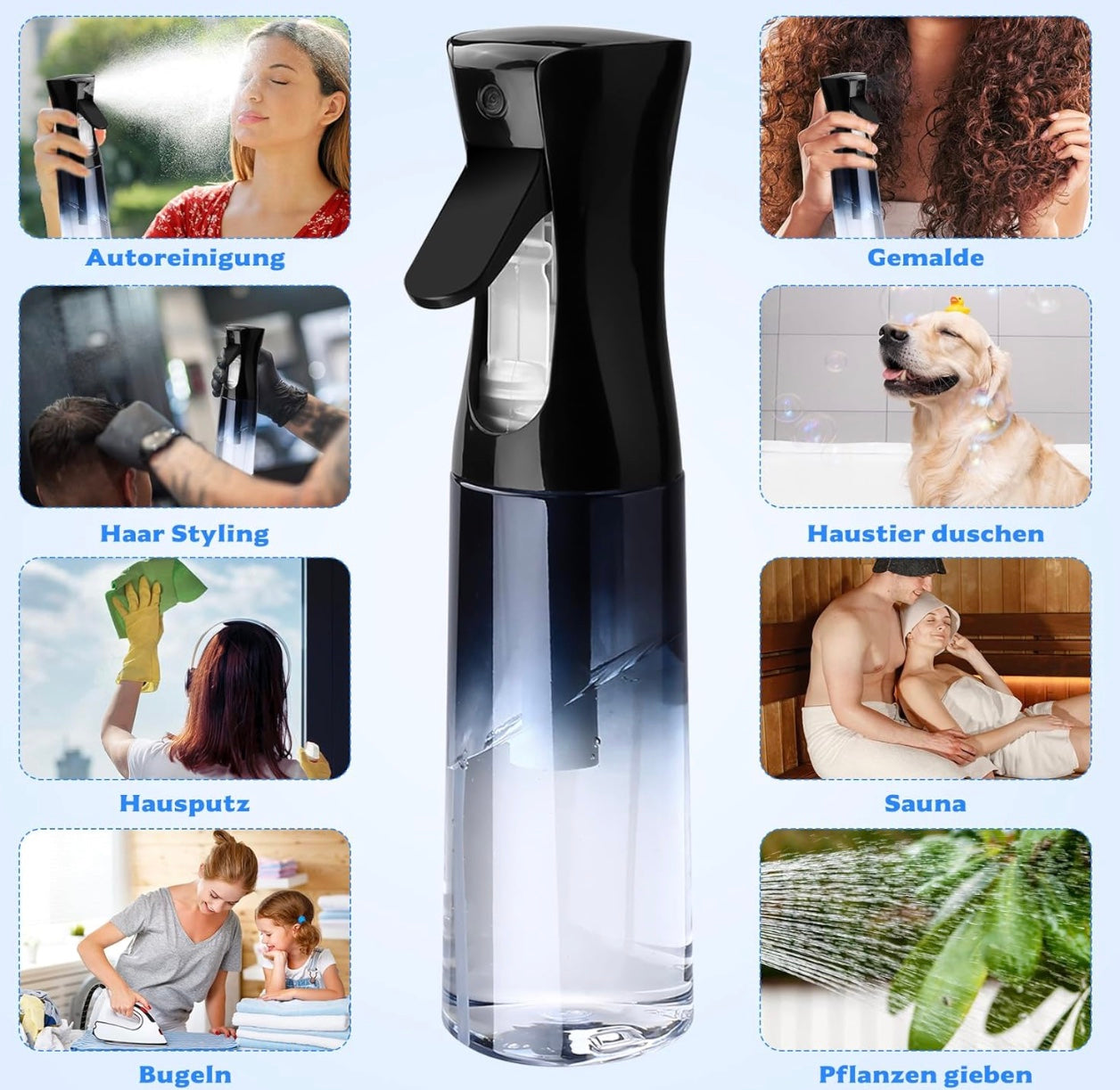 Sprühflasche Kontinuierliche Sprühflasche - Hochdruck Feiner Nebel 300ml