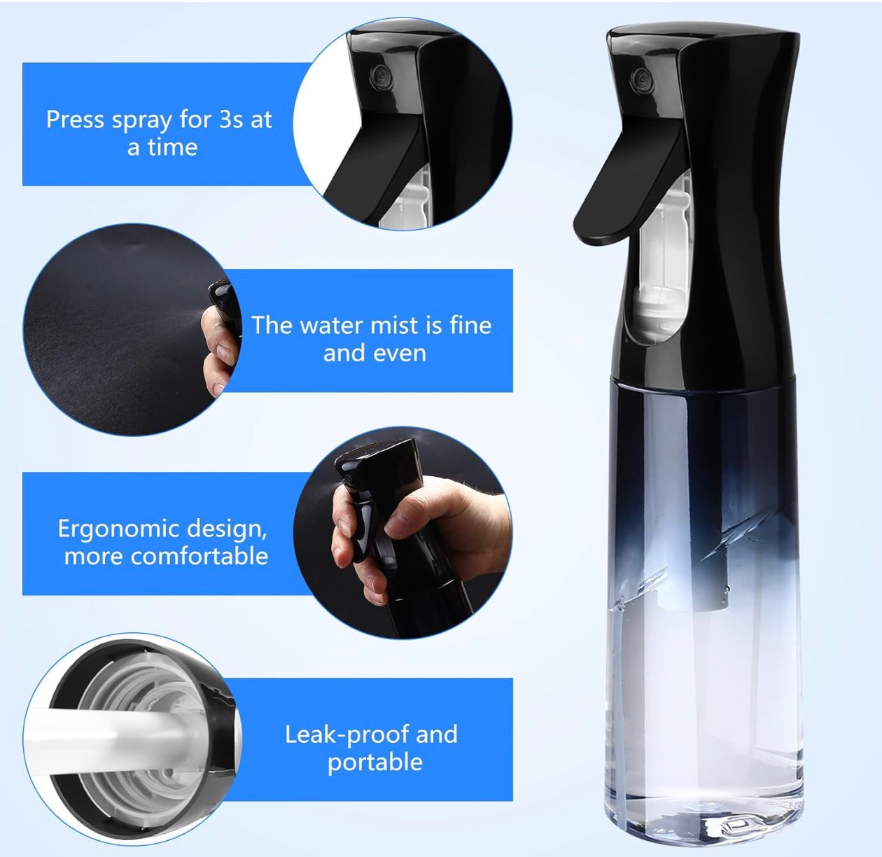 Sprühflasche Kontinuierliche Sprühflasche - Hochdruck Feiner Nebel 300ml