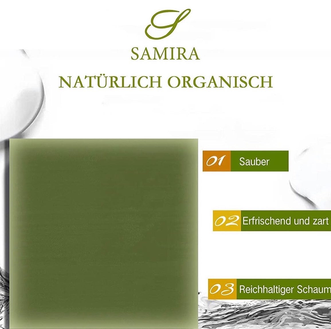 SAMIRA Olivenöl-Seife, 100% Bio, Inkl. Netzbeutel
