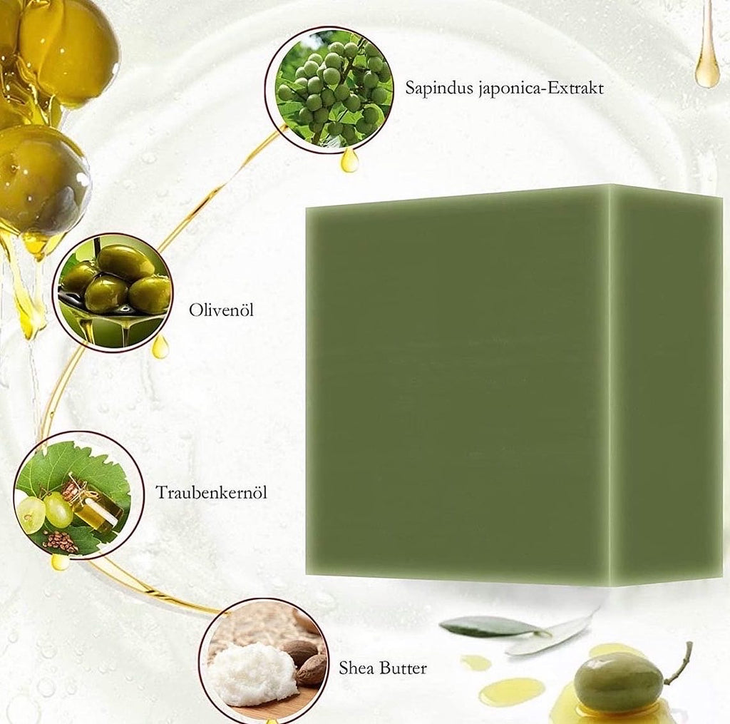 SAMIRA Olivenöl-Seife, 100% Bio, Inkl. Netzbeutel