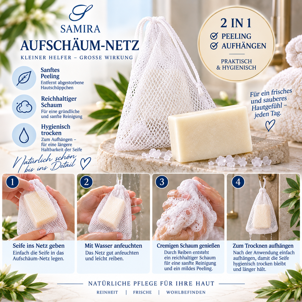 Samira Seife mit Meersalz & Ziegenmilch (100g)- Tiefenreinigende natürliche Gesicht & Körperseife